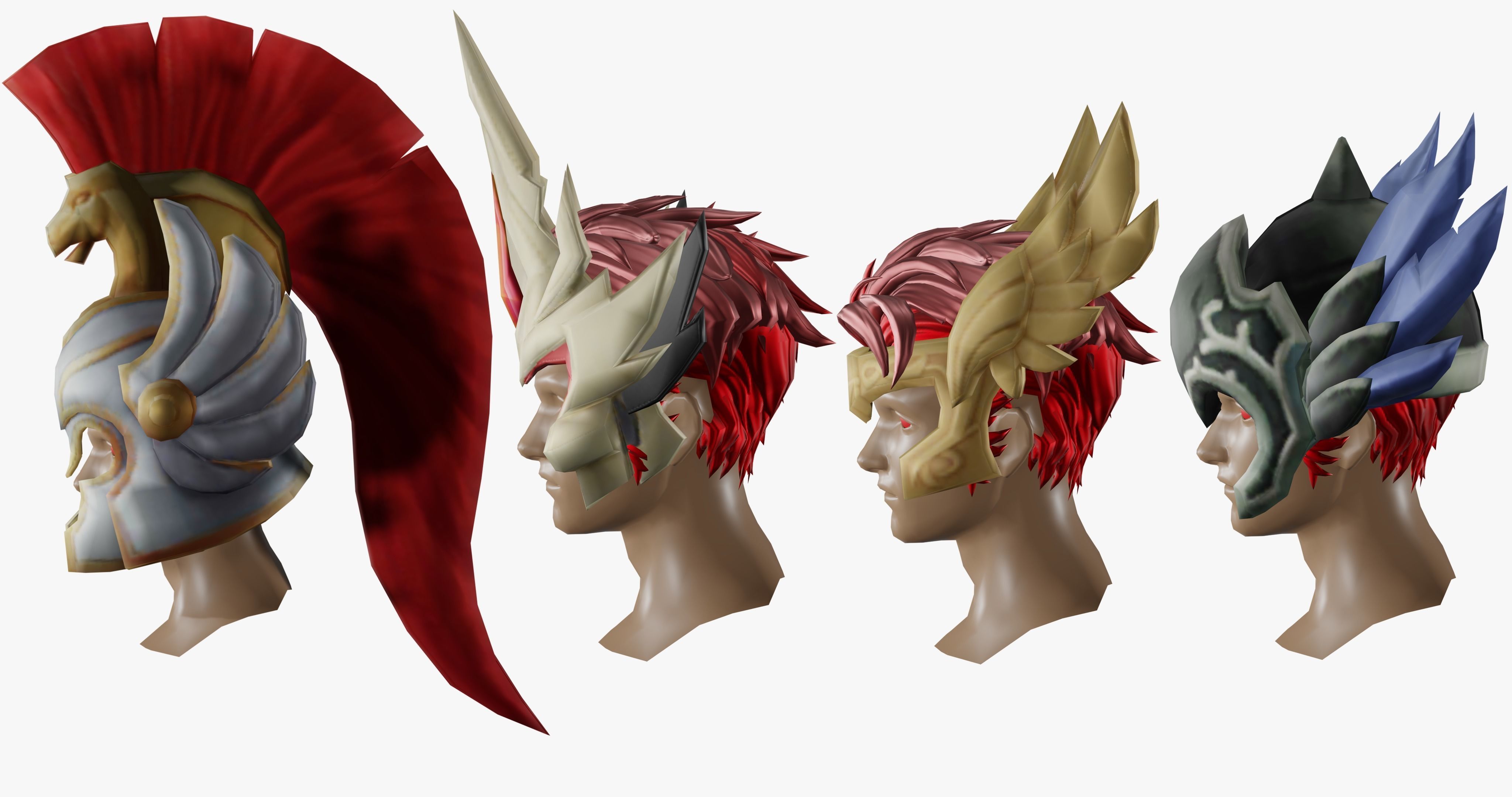 15 STYLIZED HELMET MODELS PACK 1 - Low Poly Low-poly 3D model_6