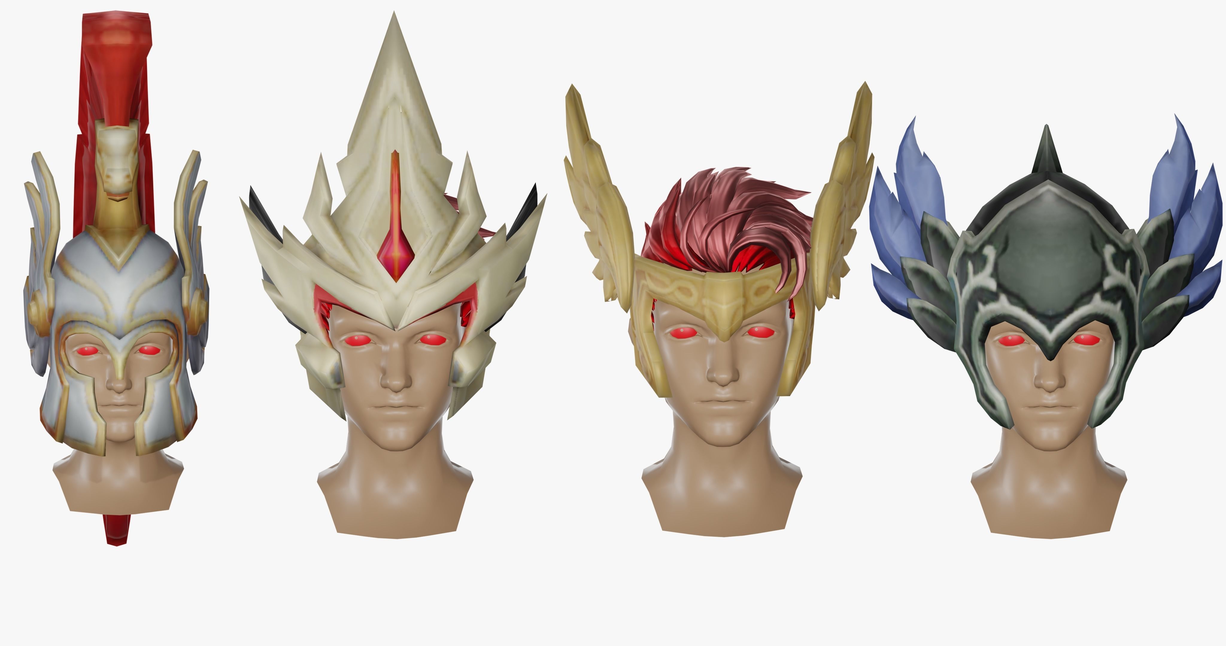 15 STYLIZED HELMET MODELS PACK 1 - Low Poly Low-poly 3D model_10