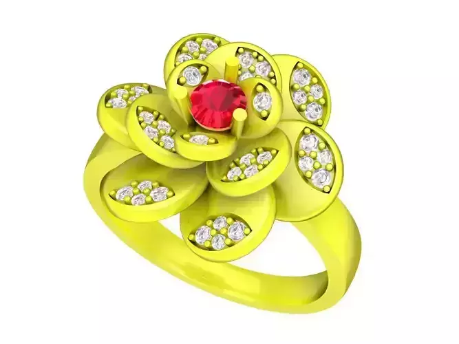 A5226 Fashion Diamond Flower Ring