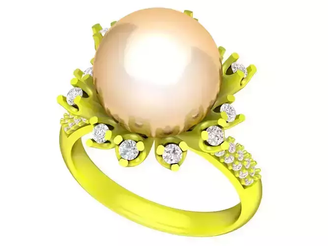 A5261 Pearl and Diamond Fashion Ring