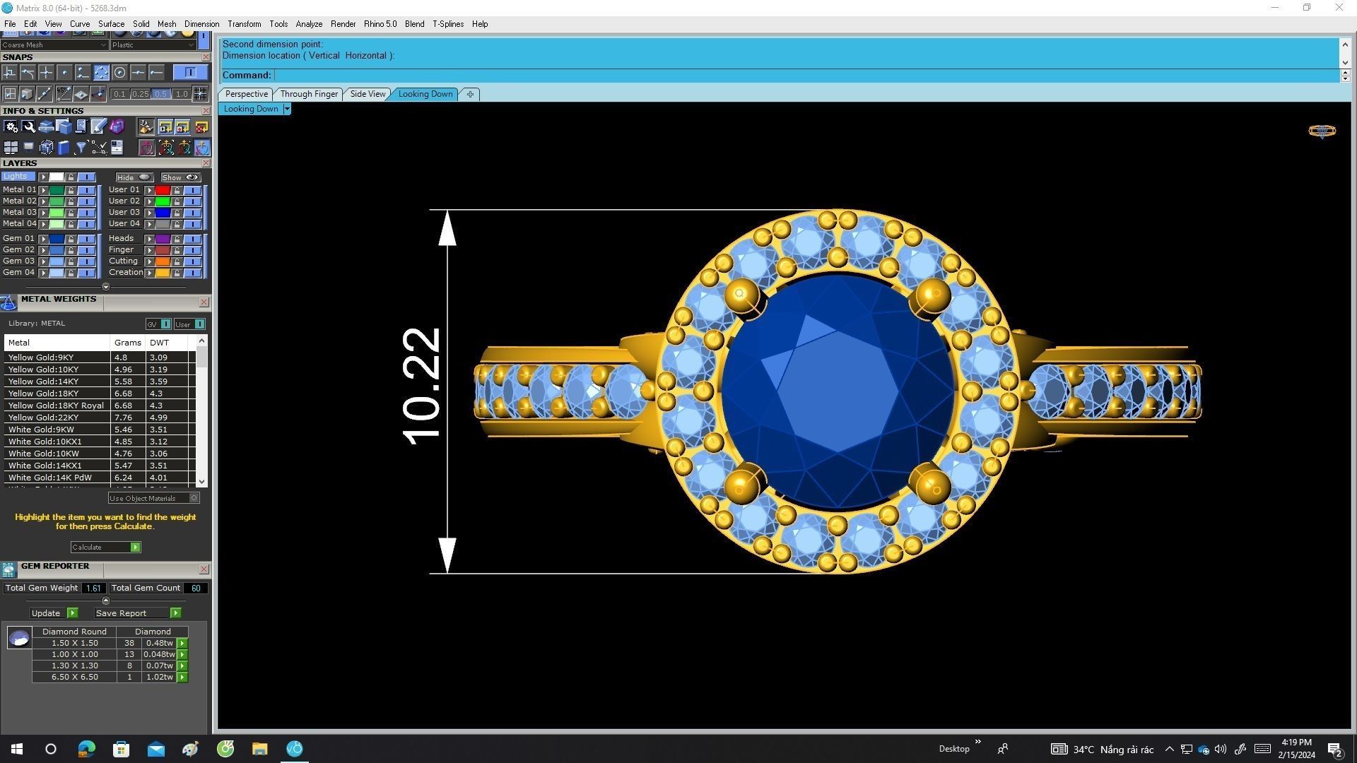 A5268 Luxury Diamond Halo Ring 3D print model_5