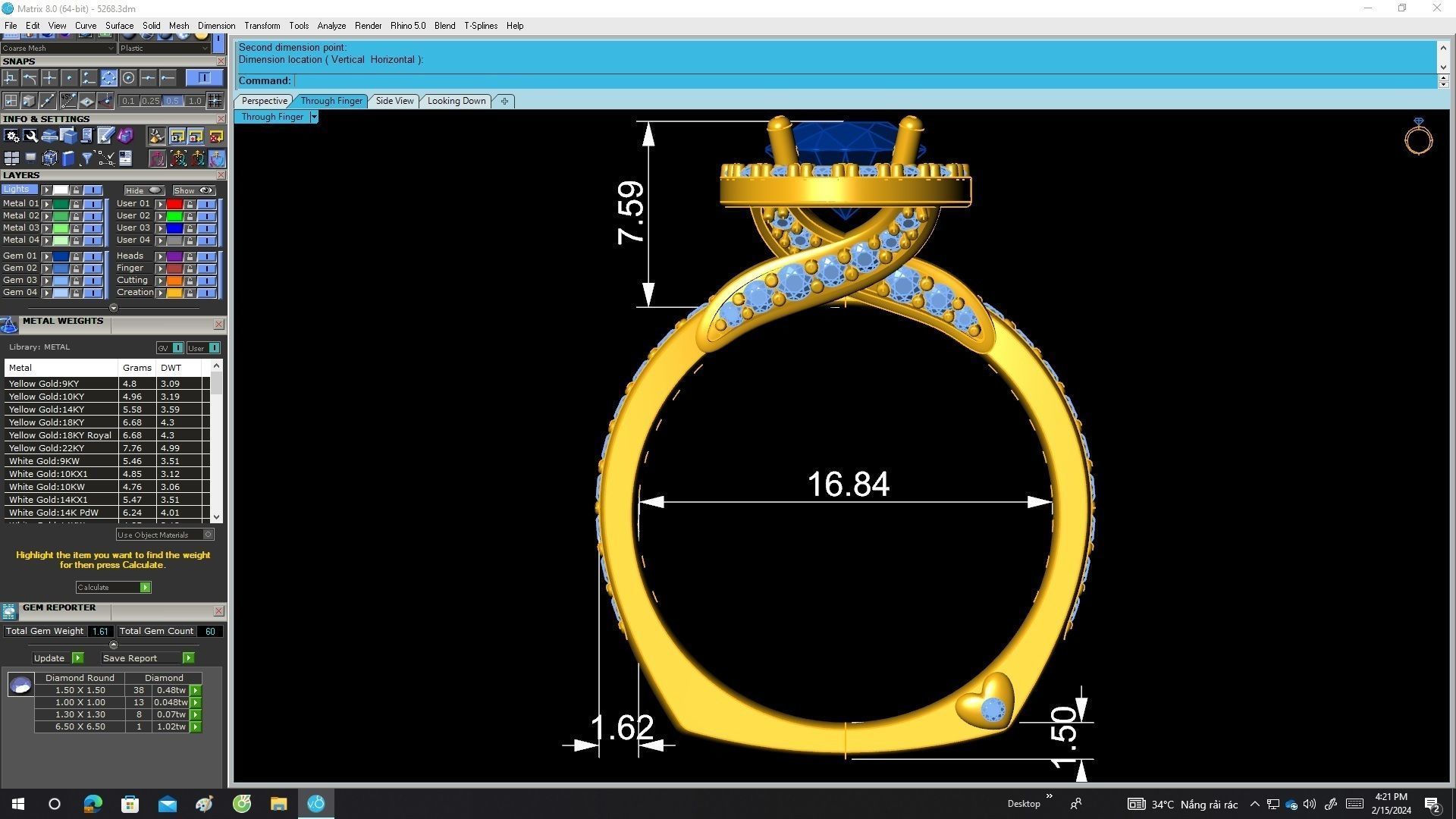 A5268 Luxury Diamond Halo Ring 3D print model_6