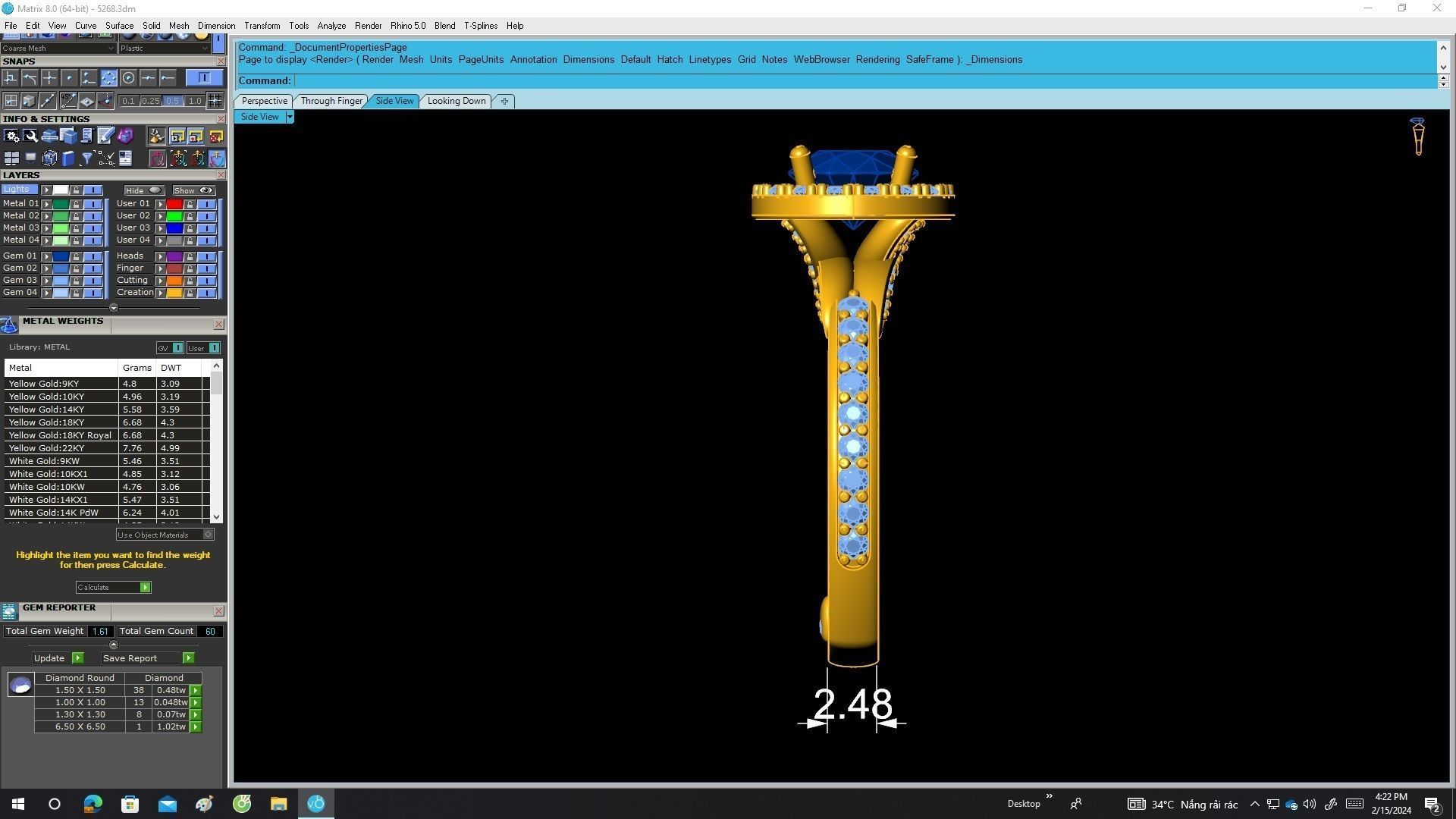 A5268 Luxury Diamond Halo Ring 3D print model_7