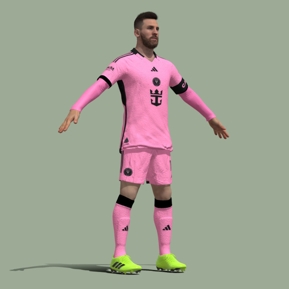 T-Pose rigged Lionel Messi Inter Miami 24-25 3D model_2