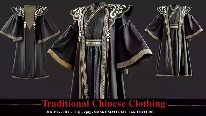 traditional Chinese clothing 3D model