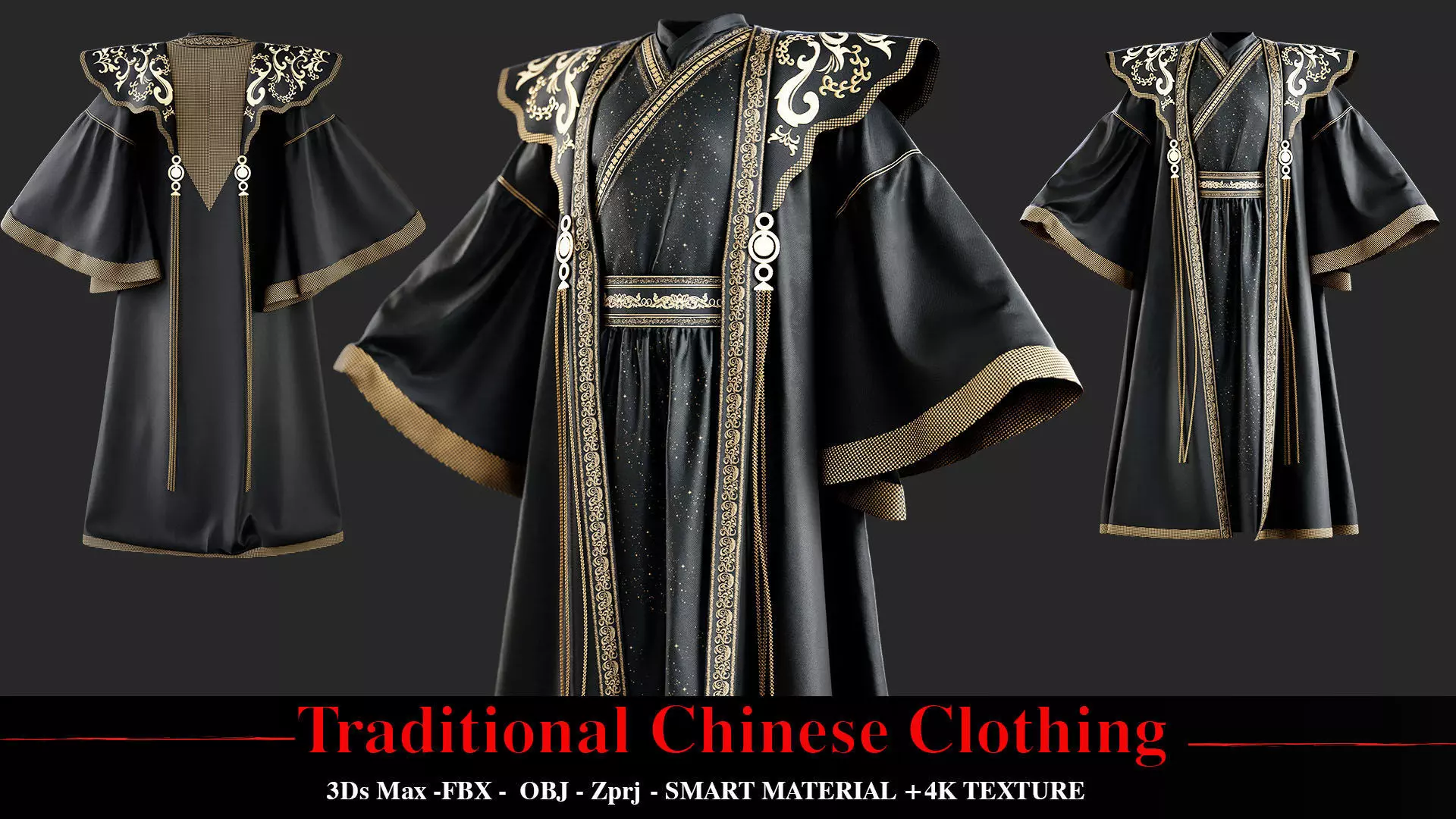 traditional Chinese clothing 3D model_0
