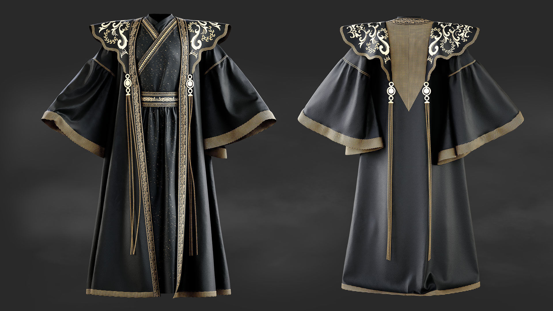 traditional Chinese clothing 3D model_1