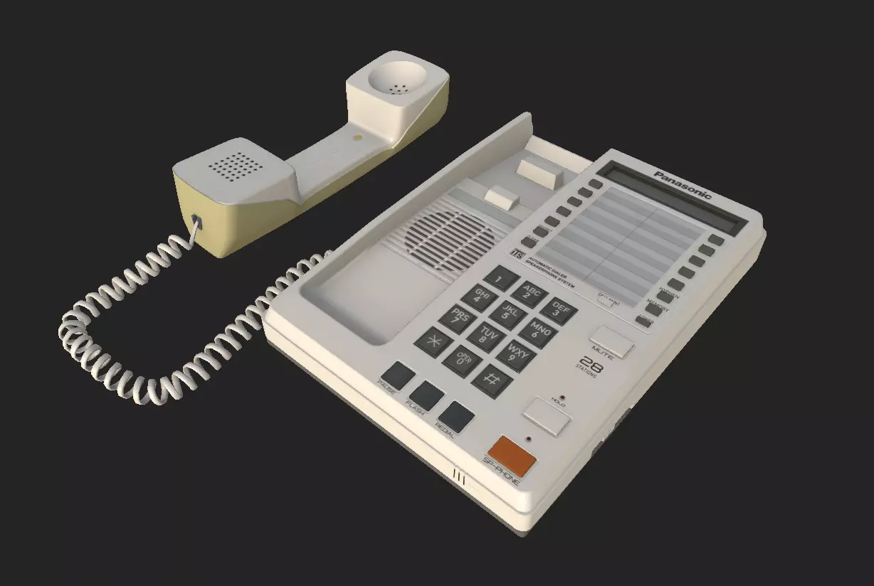 Old Telephone Low-poly 3D model