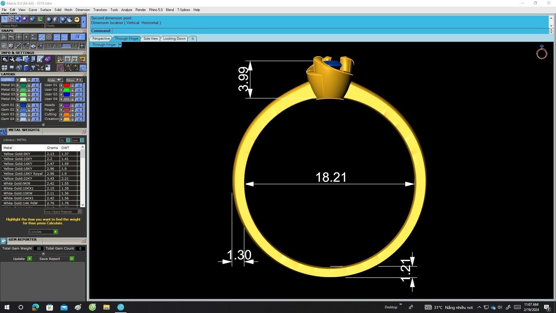 A5319 Eternity Diamond Women Ring 3D print model_5