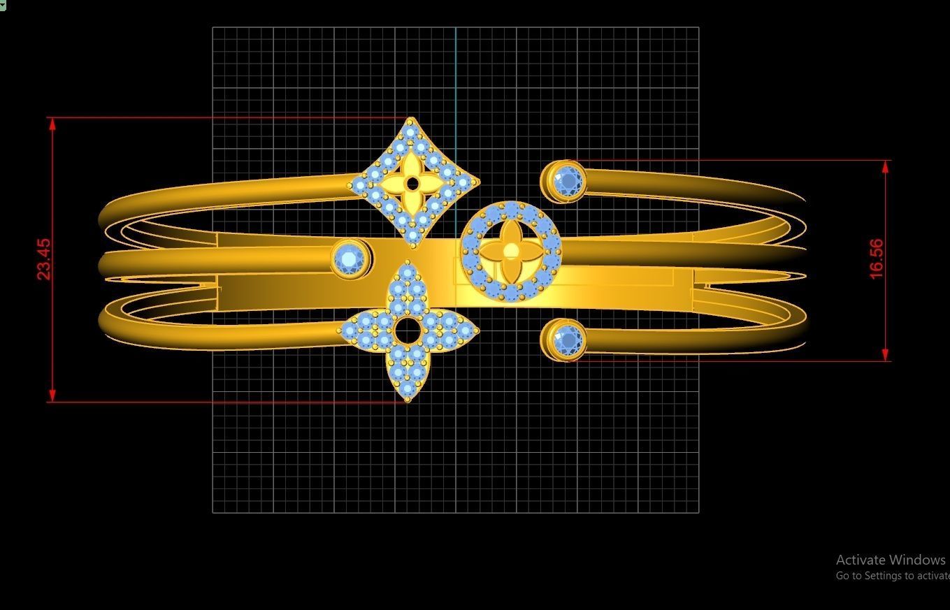 LOUIS VUITTON Braclets Code-BAD068 3D print model_2