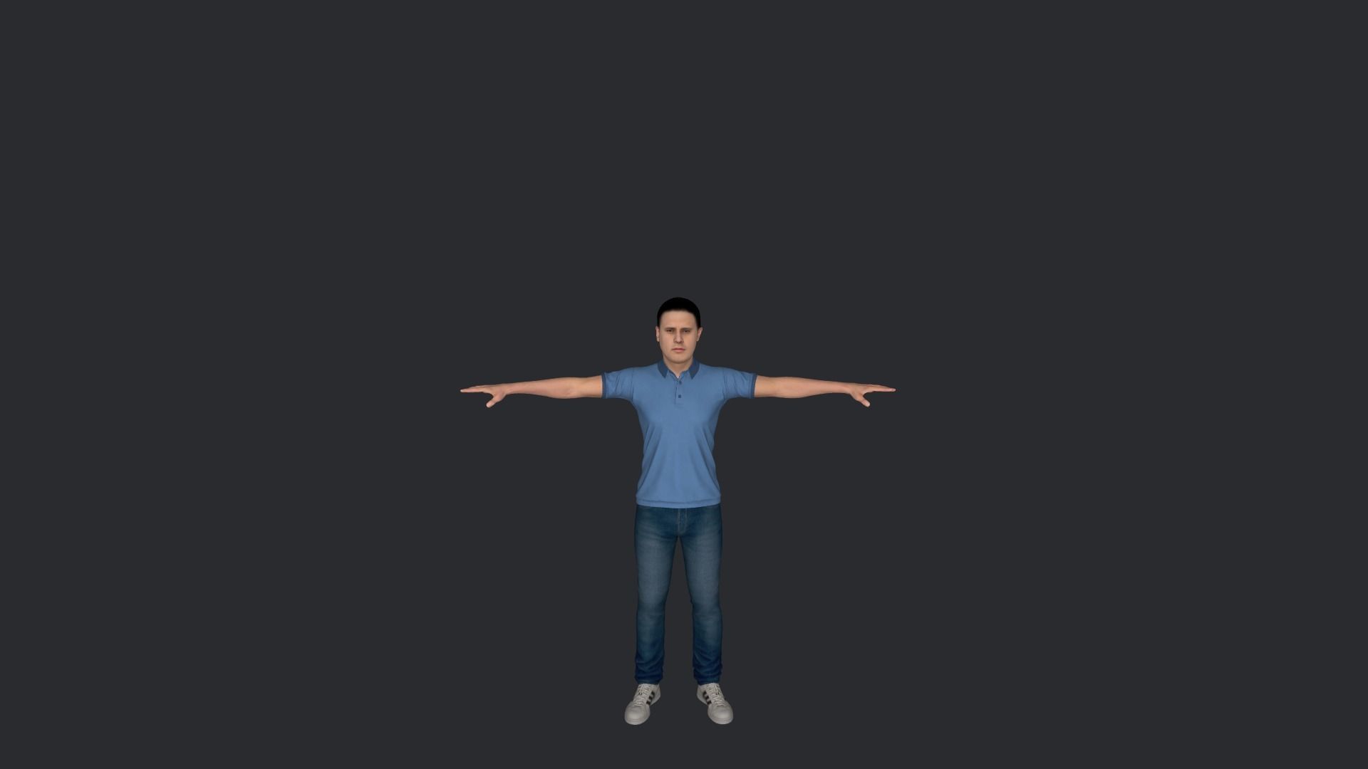 Crazy Legs Hyper Realistic Full Body Rigged Character 3D model_20
