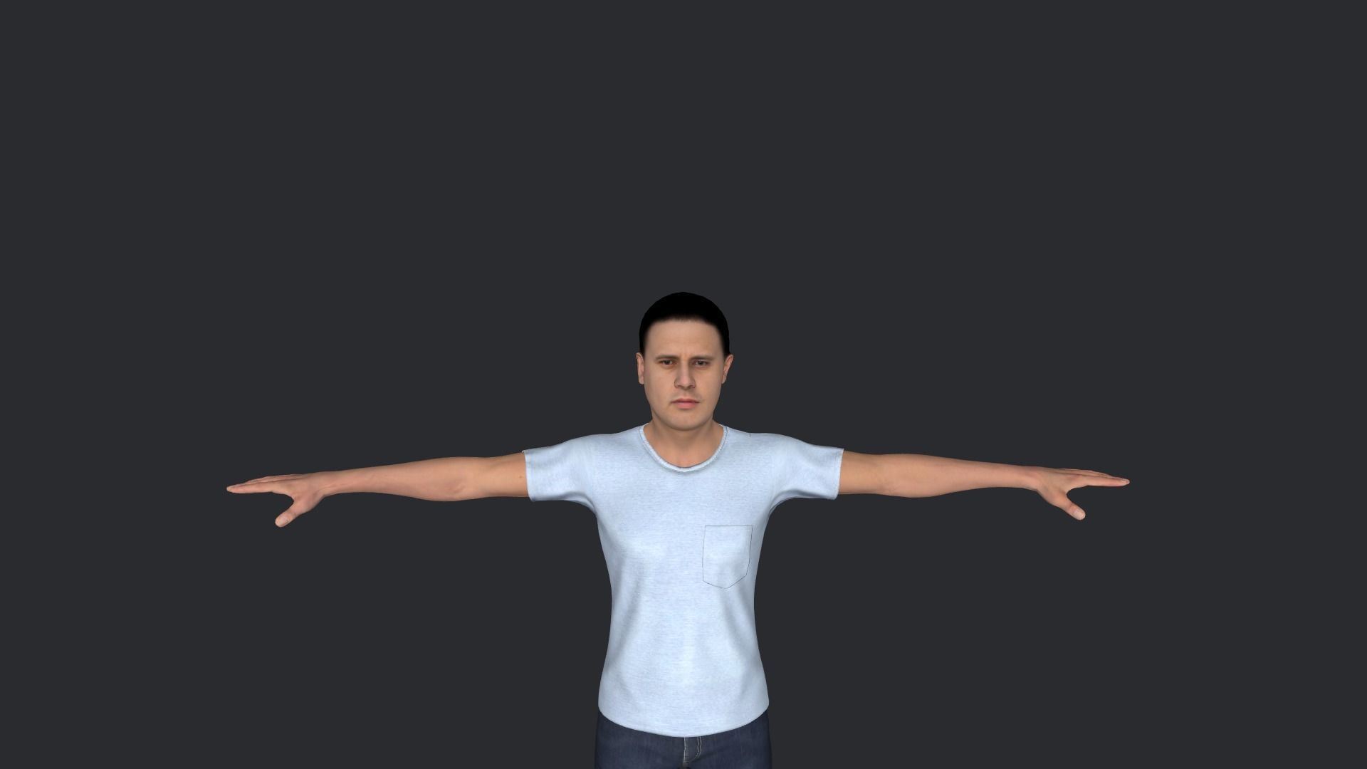 Crazy Legs Hyper Realistic Full Body Rigged Character 3D model_7
