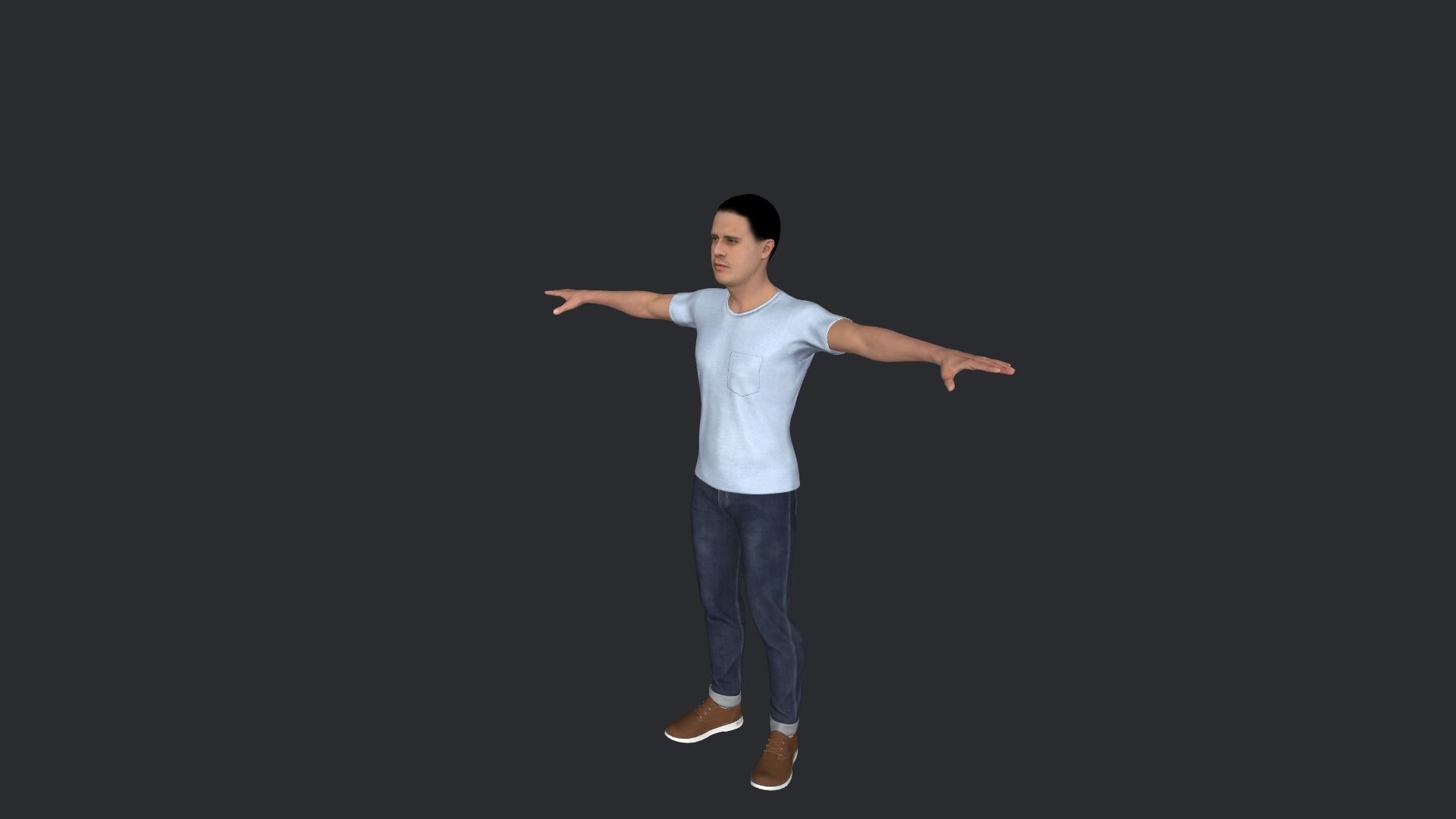 Crazy Legs Hyper Realistic Full Body Rigged Character 3D model_13
