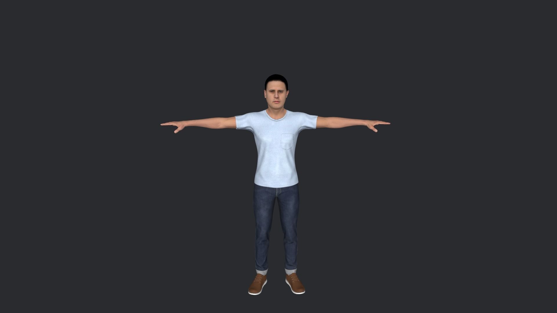 Crazy Legs Hyper Realistic Full Body Rigged Character 3D model_9