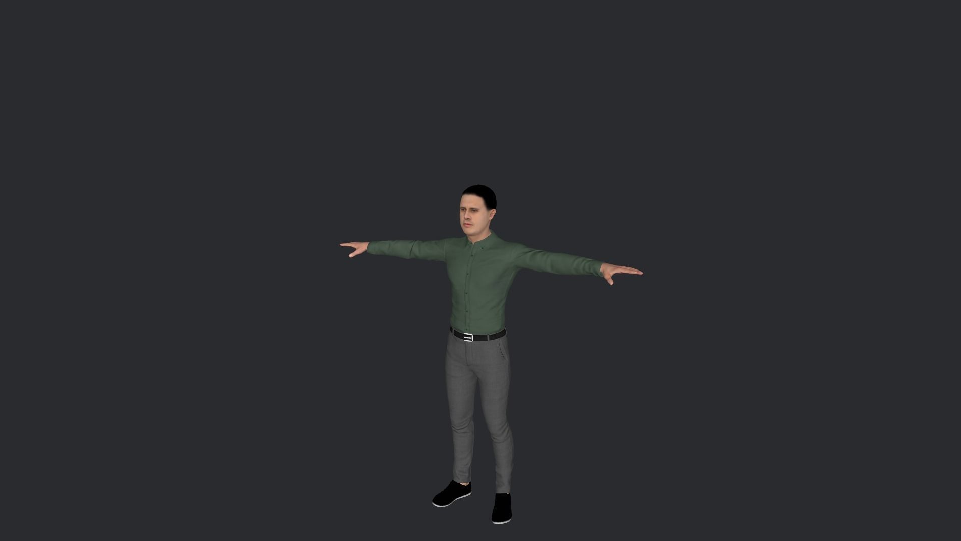 Crazy Legs Hyper Realistic Full Body Rigged Character 3D model_12