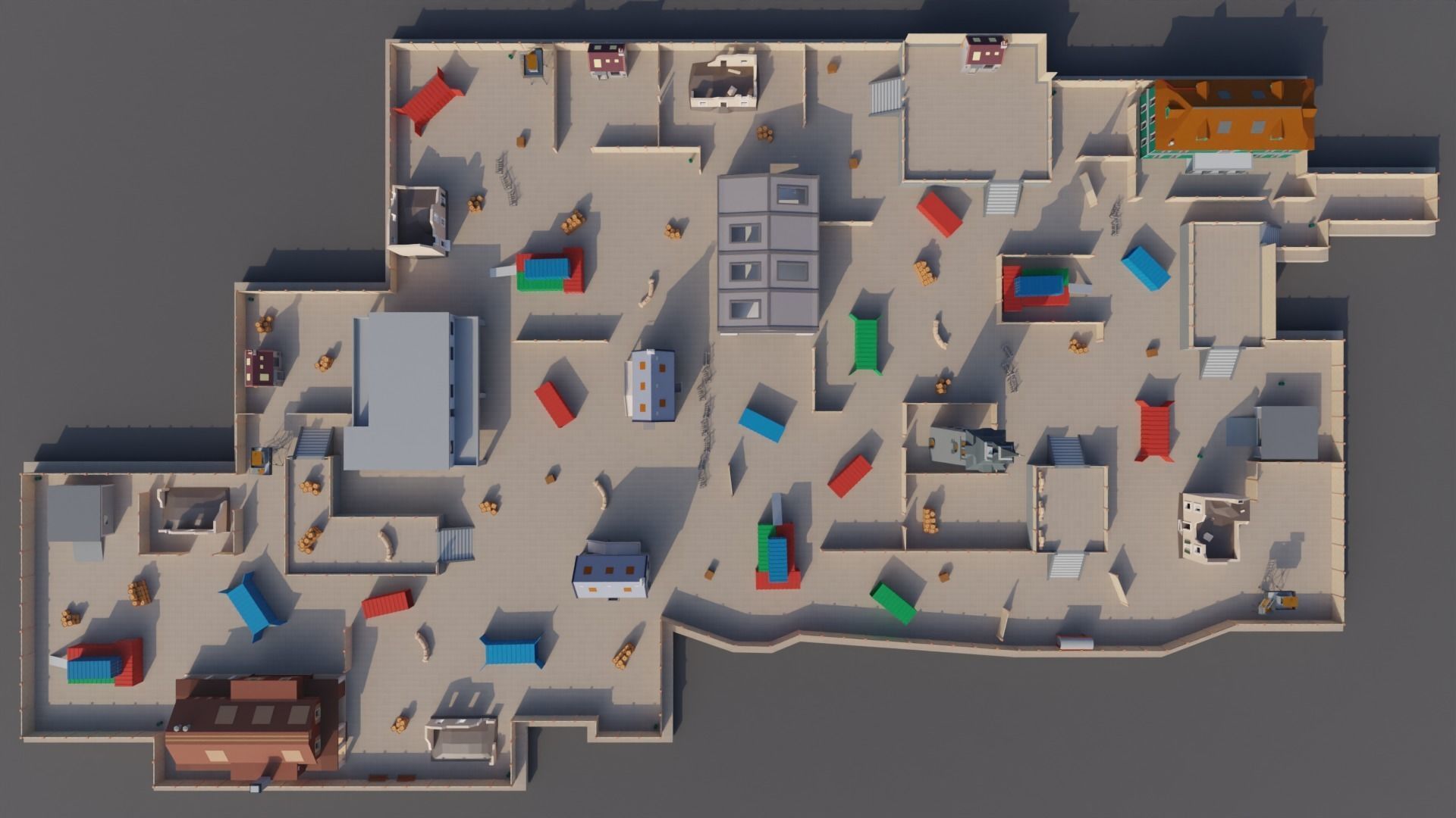 TDM Map 2- 4V4 Battle Royal Game - Low Poly Map Low-poly 3D model_3