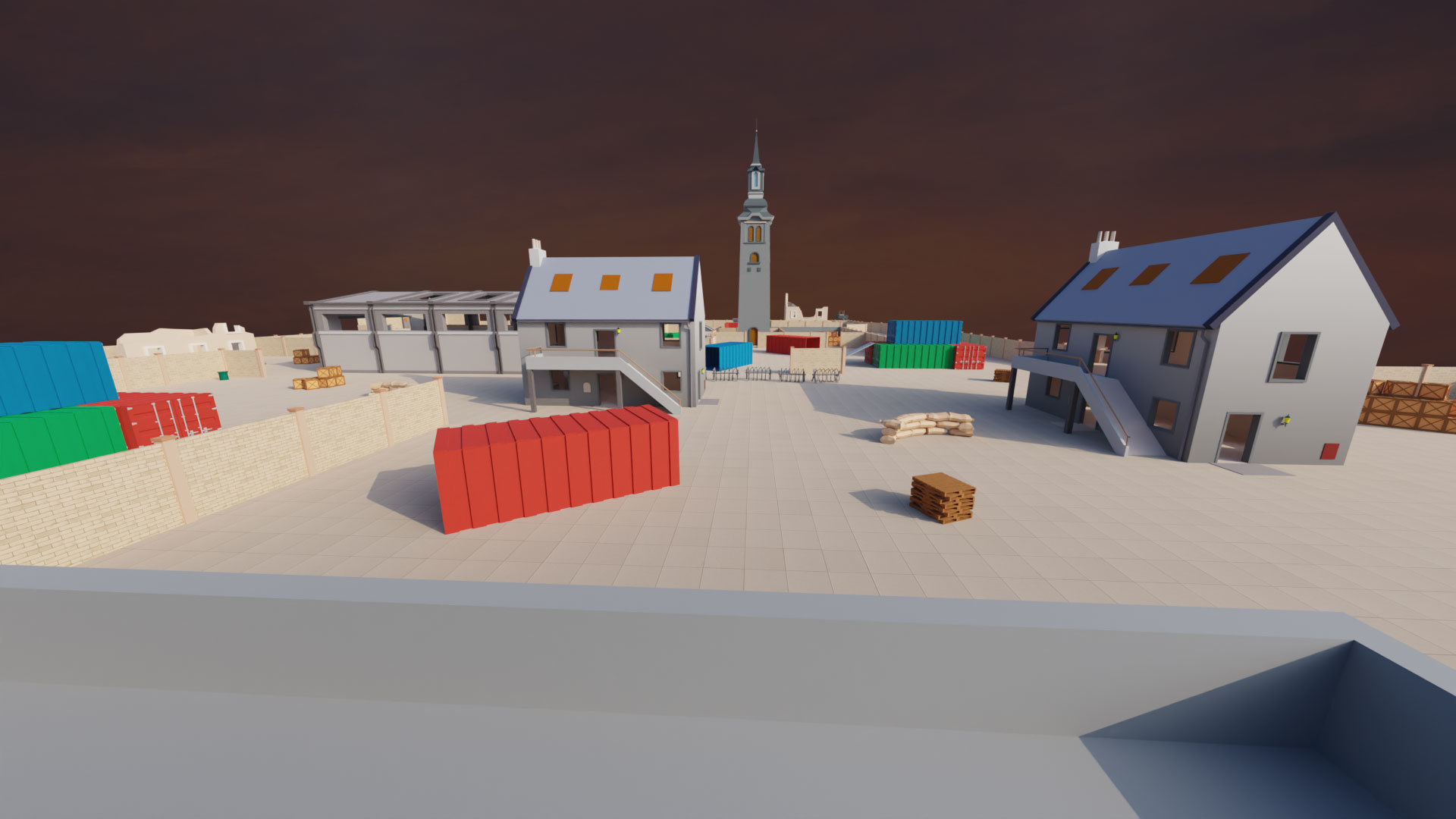TDM Map 2- 4V4 Battle Royal Game - Low Poly Map Low-poly 3D model_7
