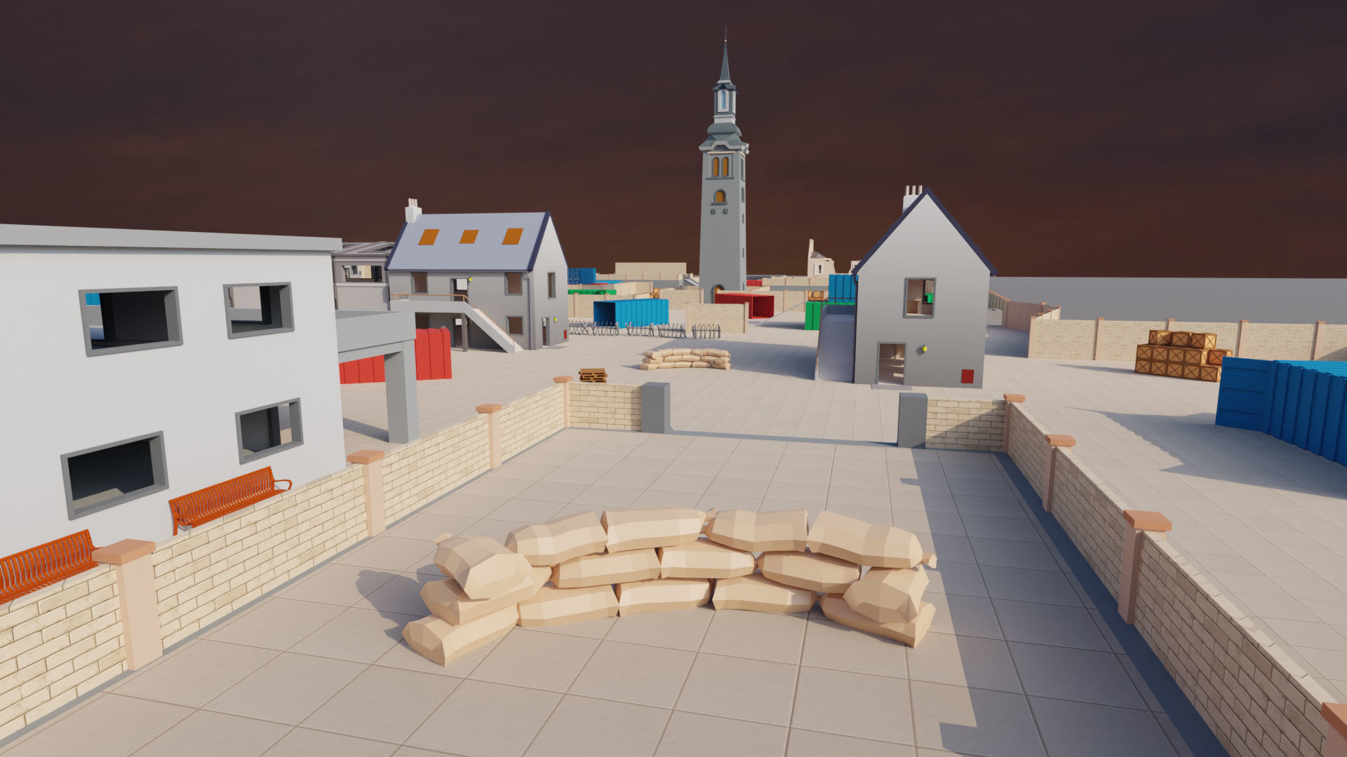 TDM Map 2- 4V4 Battle Royal Game - Low Poly Map Low-poly 3D model_8