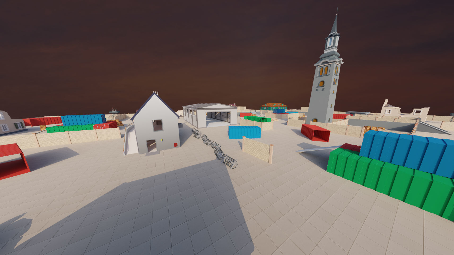 TDM Map 2- 4V4 Battle Royal Game - Low Poly Map Low-poly 3D model_6
