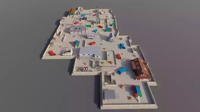TDM Map 2- 4V4 Battle Royal Game - Low Poly Map Low-poly 3D model