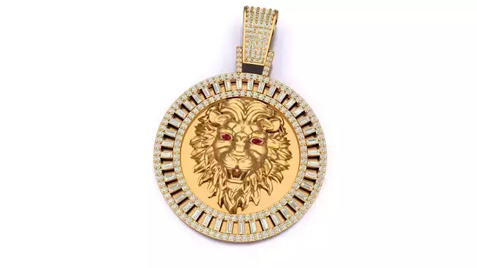 Lion Diamond Pendant