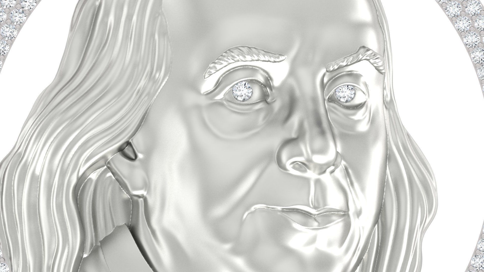 Brenjamin Franklin Pendant 3D print model 3D print model_10