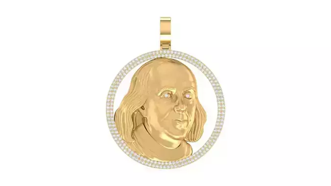 Brenjamin Franklin Pendant 3D print model 3D print model