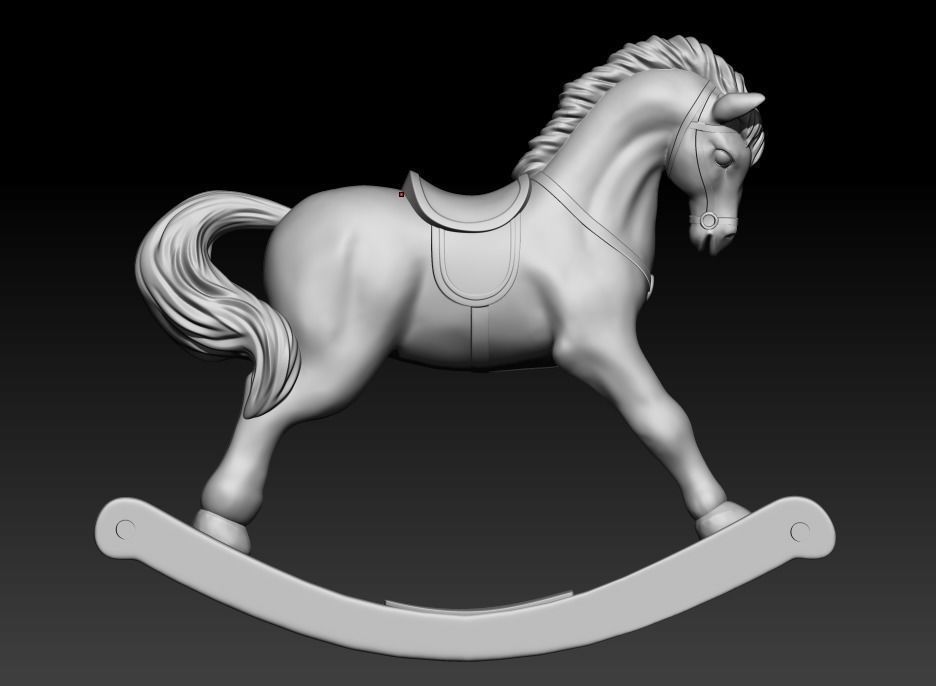 S00057 Rocking Horse 3dp 3D print model_3