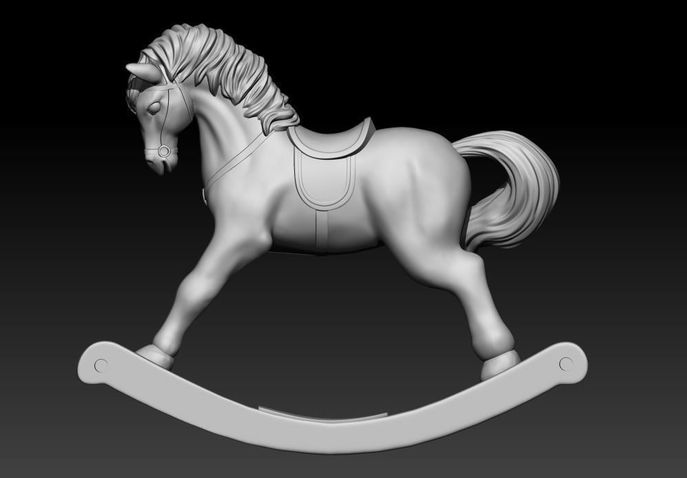 S00057 Rocking Horse 3dp 3D print model_5