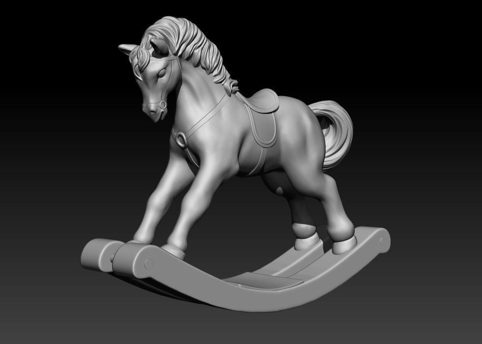 S00057 Rocking Horse 3dp 3D print model_1