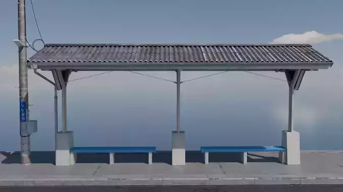 Shimonada Station 4K Textured 3D model Train Station