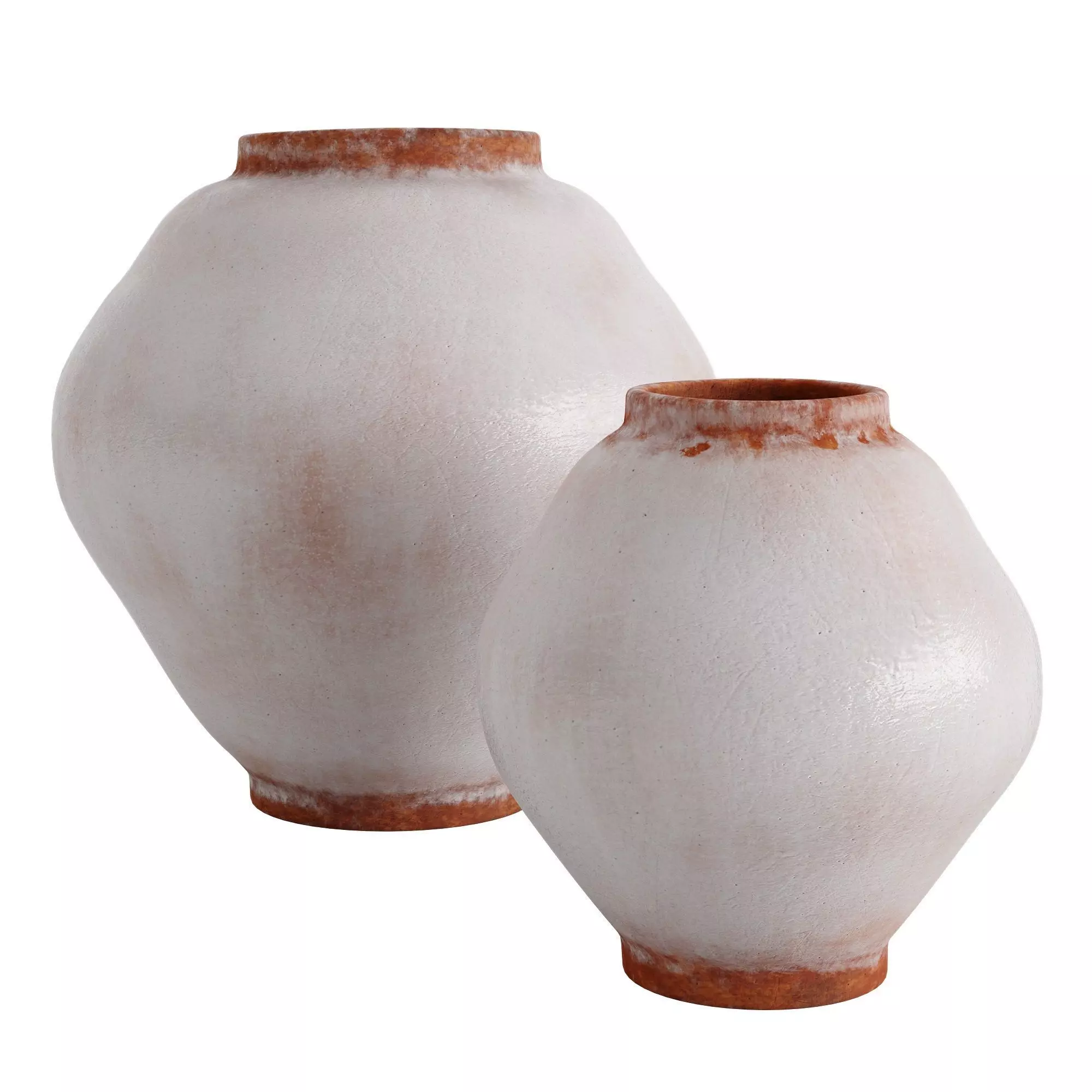 Glazed Handcrafted Terracotta Vases 3D model_0