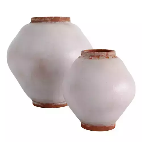 Glazed Handcrafted Terracotta Vases 3D model