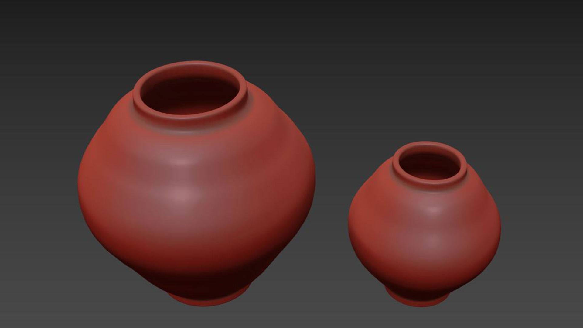 Glazed Handcrafted Terracotta Vases 3D model_5
