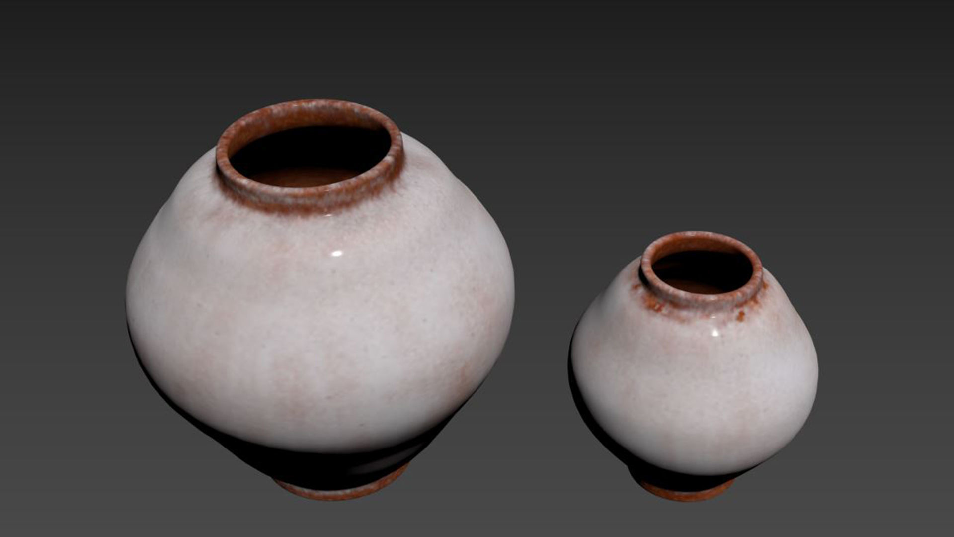 Glazed Handcrafted Terracotta Vases 3D model_4