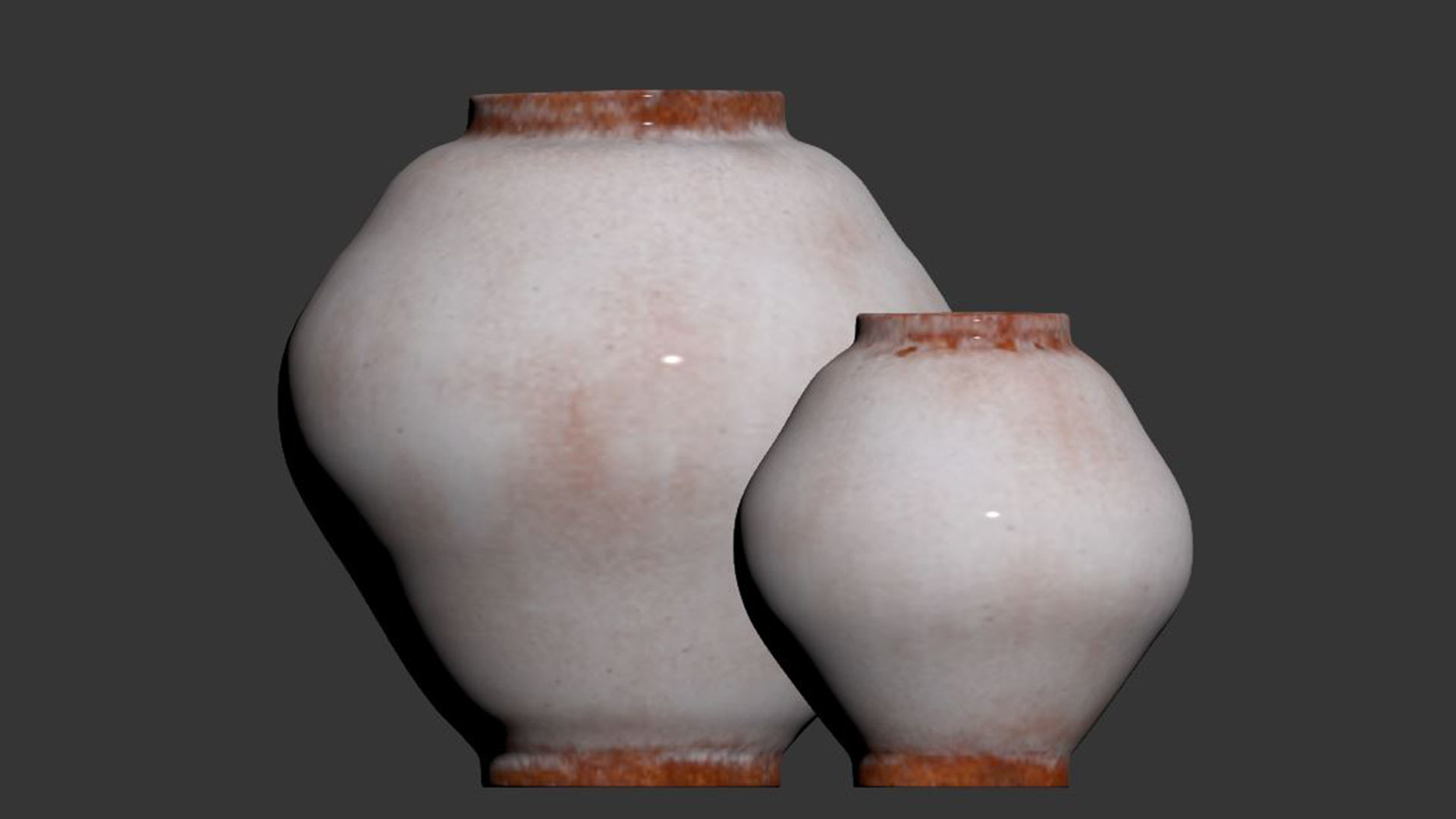 Glazed Handcrafted Terracotta Vases 3D model_3