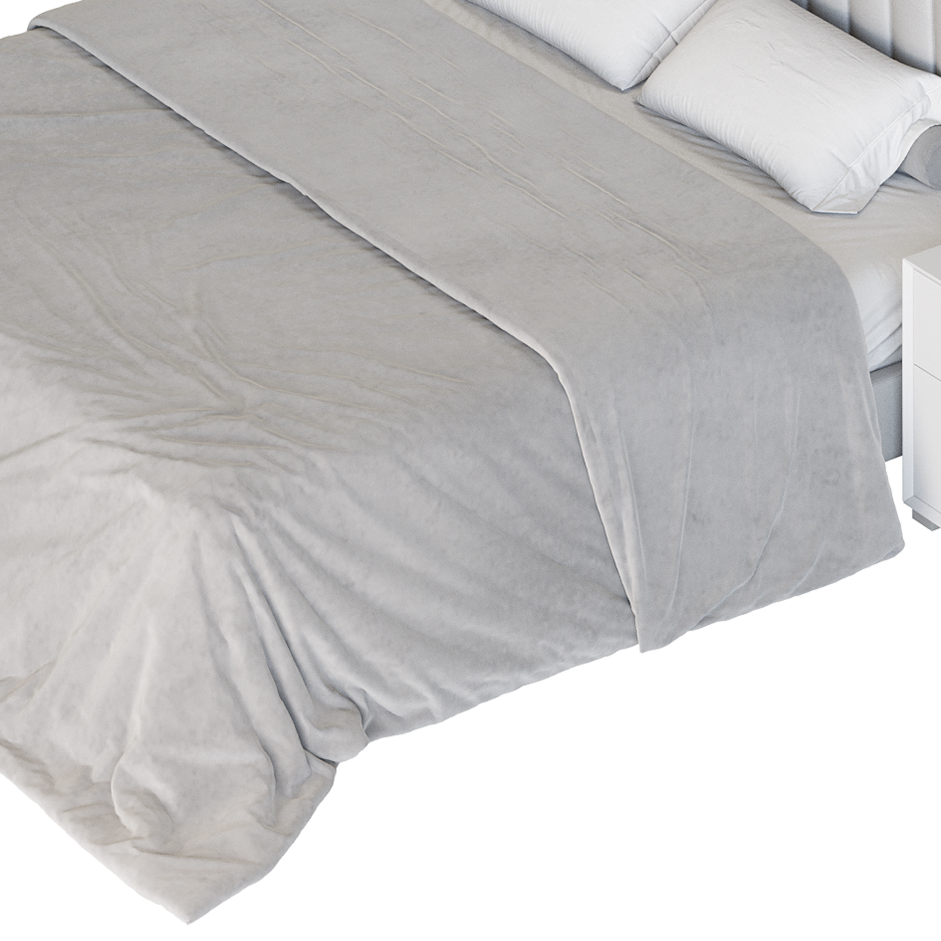 Soild Wood Bed with Camelback Panel Headboard 3D model_3