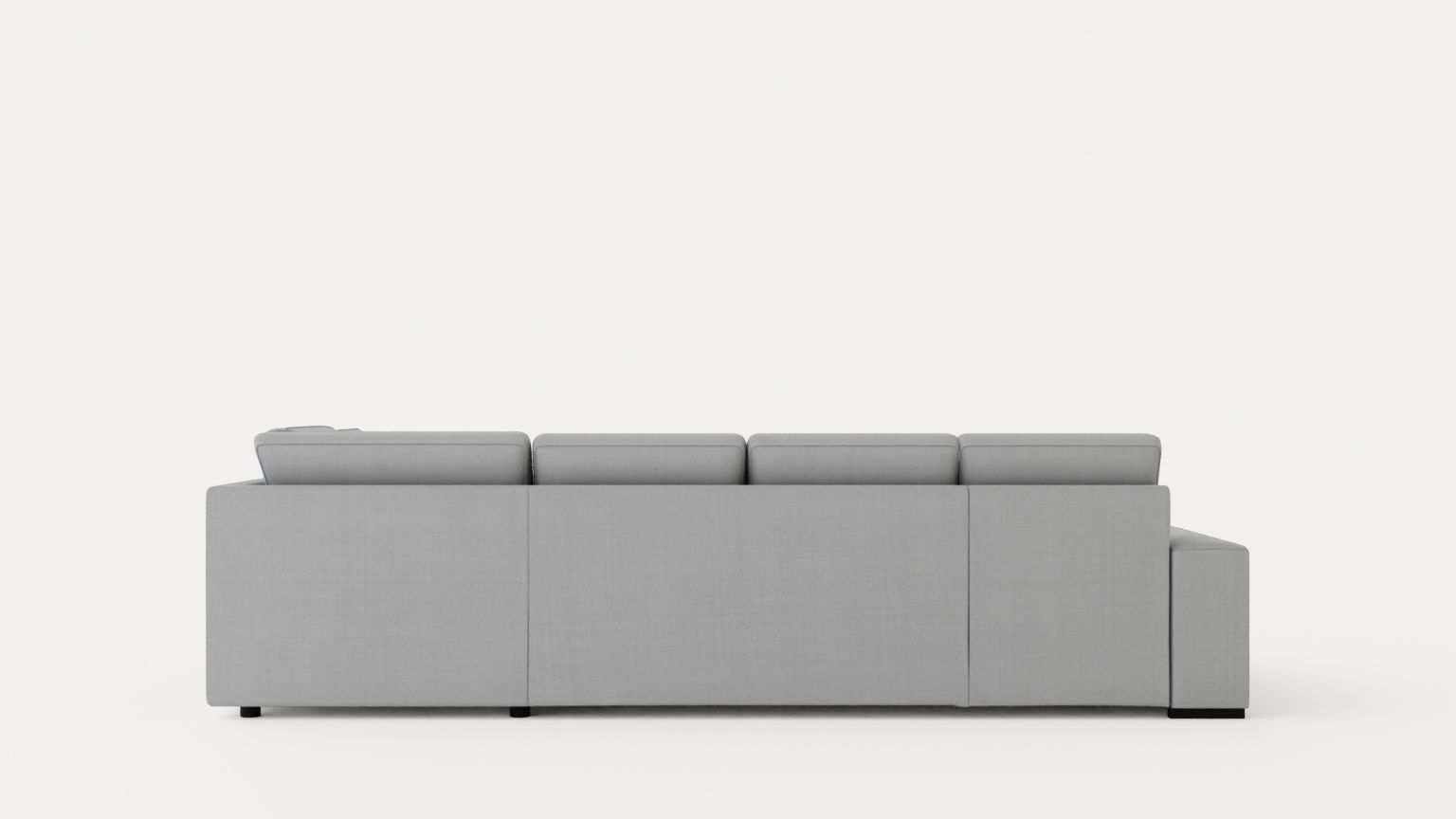 Boss U Sofa With Divan Left Gray Low-poly 3D model_4