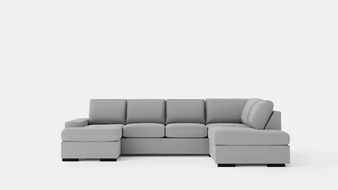 Boss U Sofa With Divan Left Gray