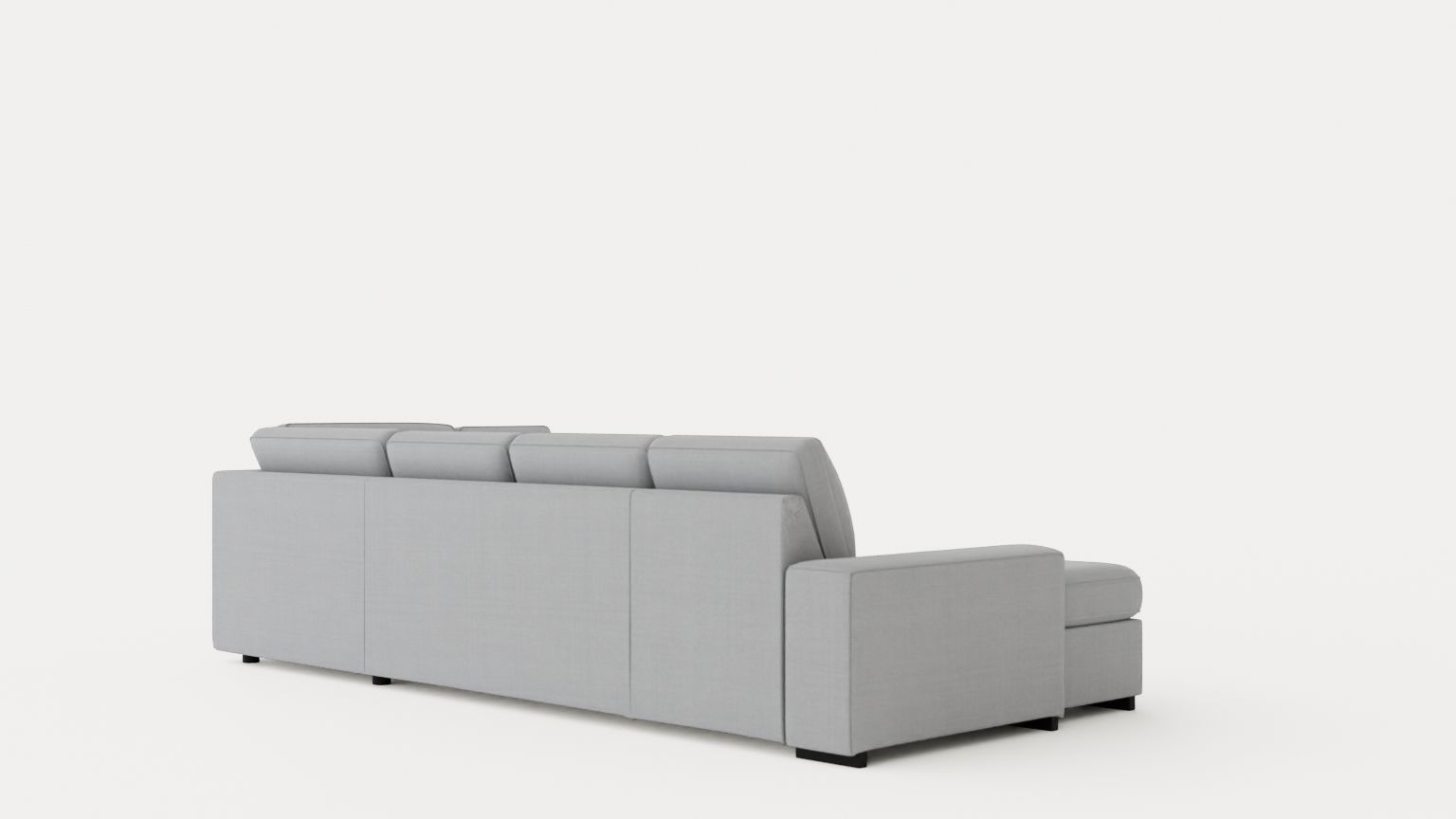 Boss U Sofa With Divan Left Gray Low-poly 3D model_3