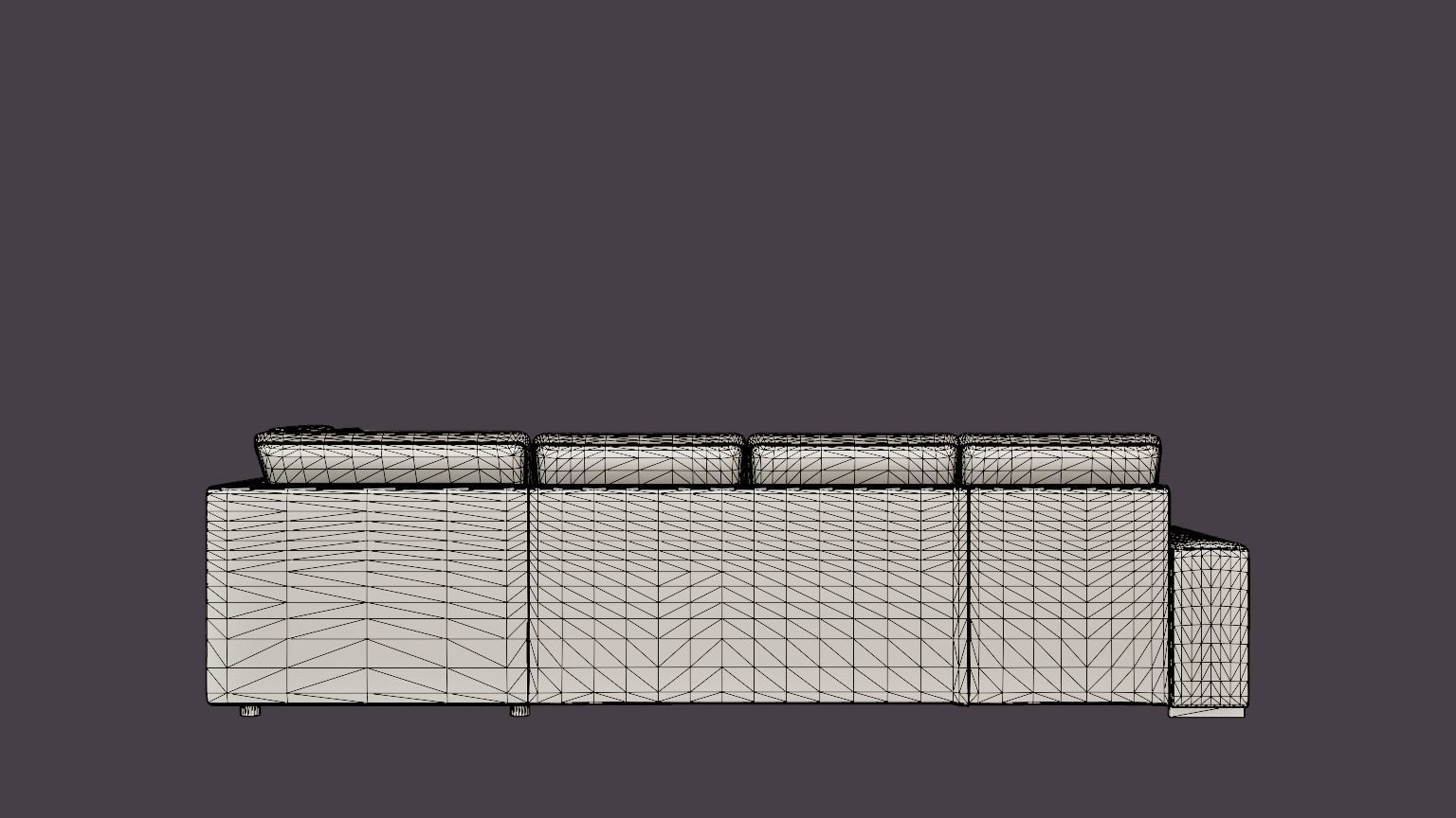 Boss U Sofa With Divan Left Gray Low-poly 3D model_5