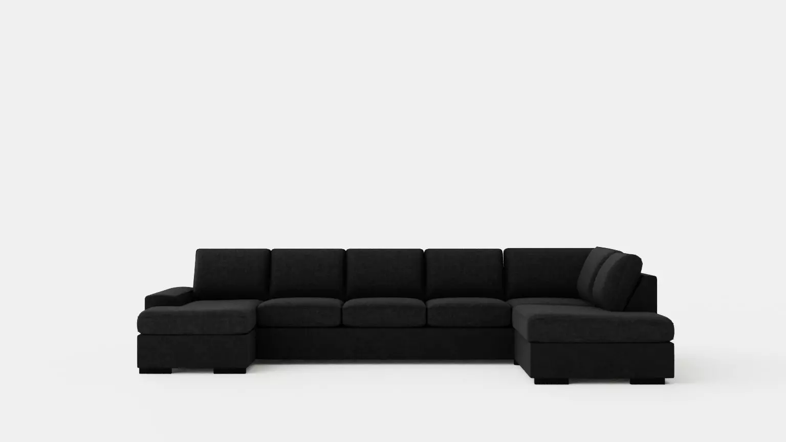 Boss U Sofa Large With Divan Left Anthracite Low-poly 3D model