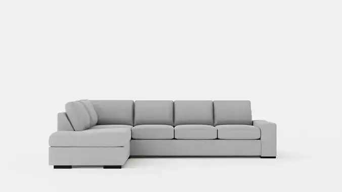 Boss 4 Seater Sofa With Chaise Lounge Left Light Gray Low-poly 3D model