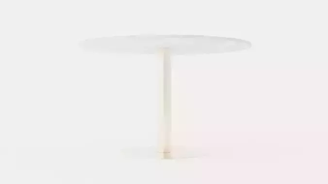 Capri Dining Table 120 Cm Around Marble White Brushed Brass