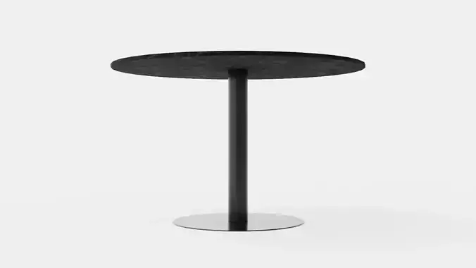 Capri Dining Table 120 Cm Around Marble Gray Black