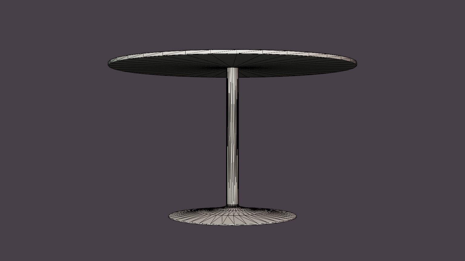 Capri Dining Table 120 Cm Around Marble Low-poly 3D model_5