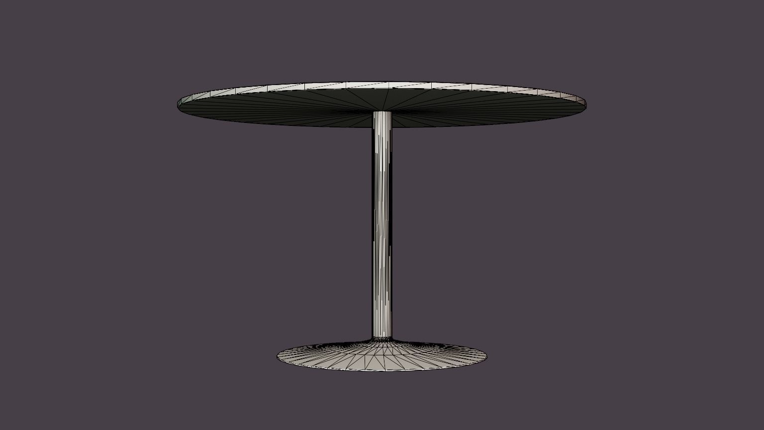 Capri Dining Table 120 Cm Around Marble Low-poly 3D model_7