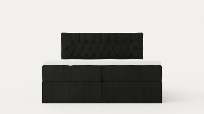 Boxy Box Bed 180x200 Cm Svart Low-poly 3D model