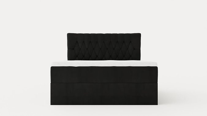 Boxy Box Bed 160x200 Cm Svart Low-poly 3D model