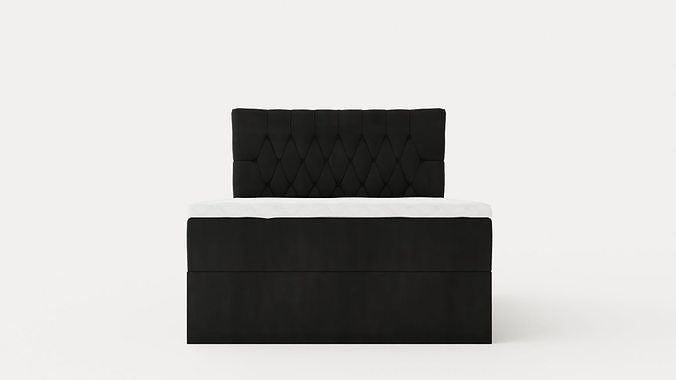 Boxy Box Bed 140x200 Cm Svart Low-poly 3D model